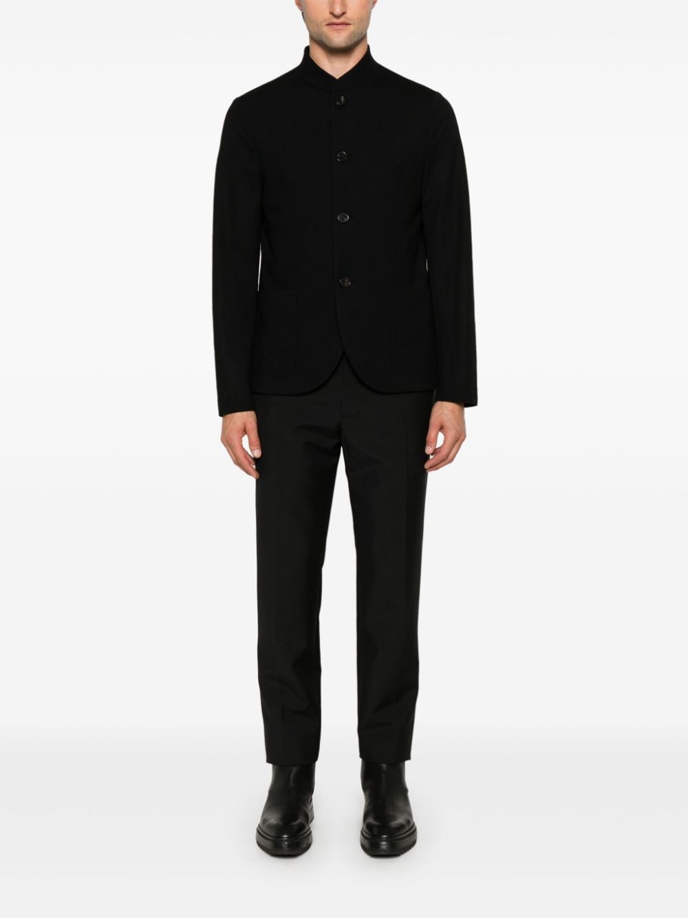 大学生協 割引 wool single-breasted Black jacket men - london wharf Harris ジャケット・アウター